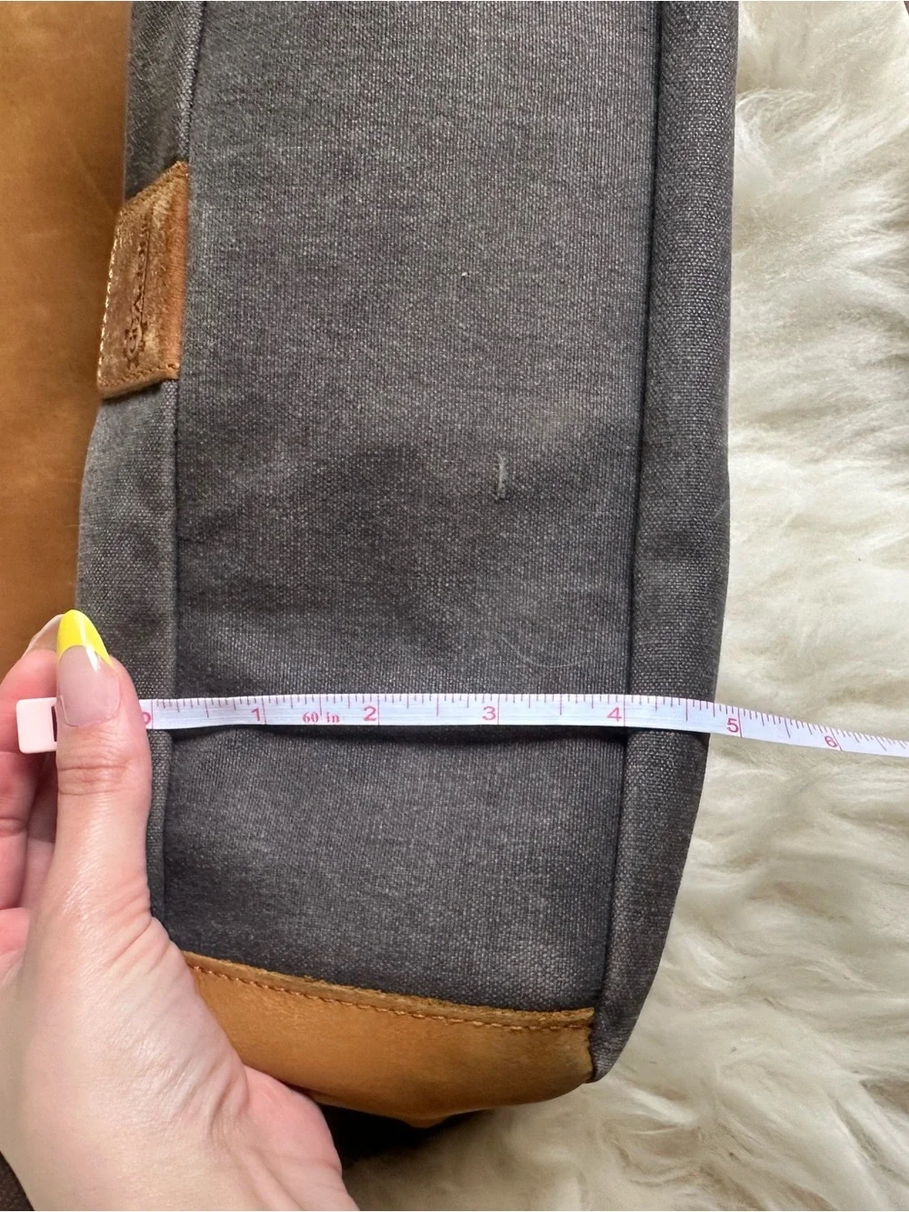 Vintage-Inspired Brown & Tan Canvas Messenger Bag with Leather Flap